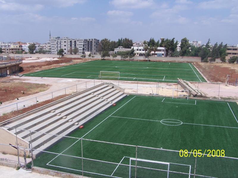 Completed dual football fields
