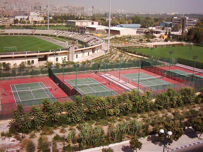 Panoramic view of the four main courts